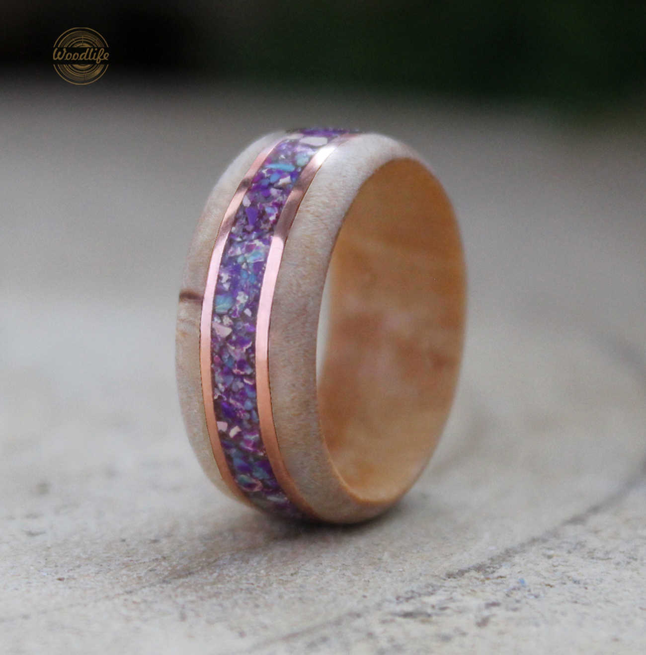 Přírodní prsten s opálem a krystalem Swarovski