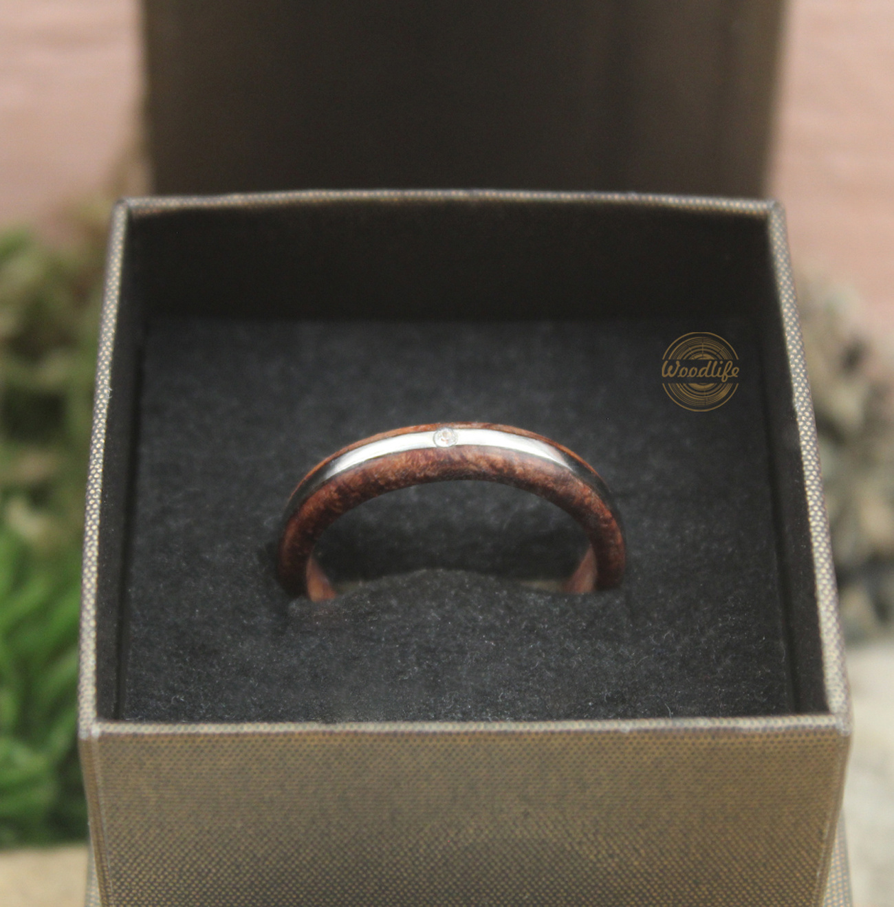 Přírodní prsten swarovski s ocelí 