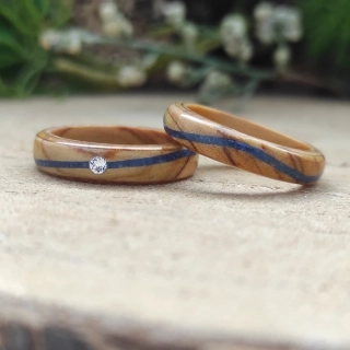 Olivové prsteny s lapis lazuli