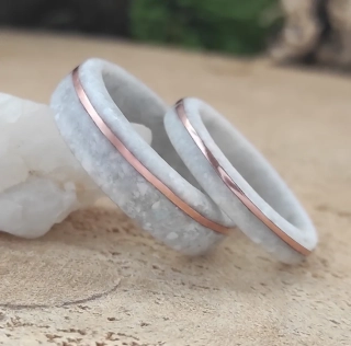 Snubní prsteny s magnezitem a mědí