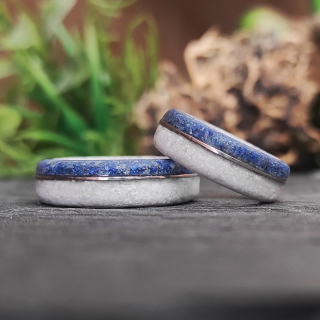 Snubní prsteny s magnezitem a lapis lazuli