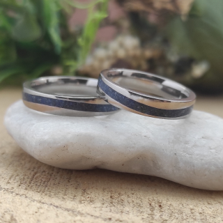  Snubní titanové prsteny s lapis-lazuli