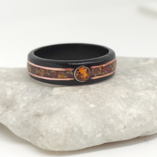 Ebenový prsten Swarovski v odstínu Topaz 