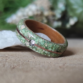 Prsten swarovski s jadeitem