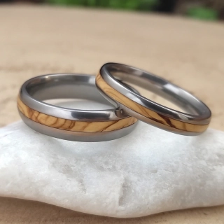 Snubní titanové prsteny s olivou