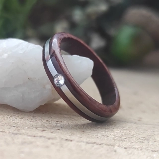 Přírodní prsten swarovski s ocelí 